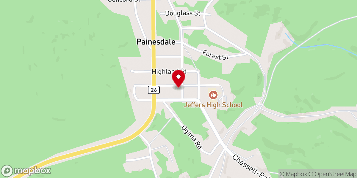 Map showing location of Painesdale United Methodist