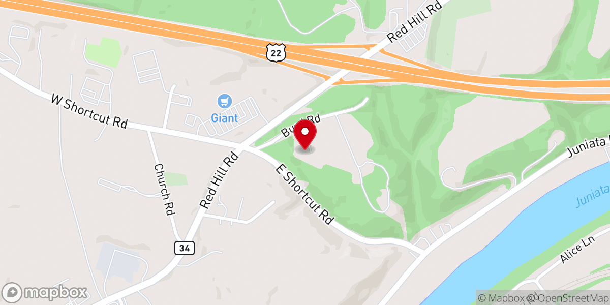 Map showing location of Hope Eternal United Methodist Church