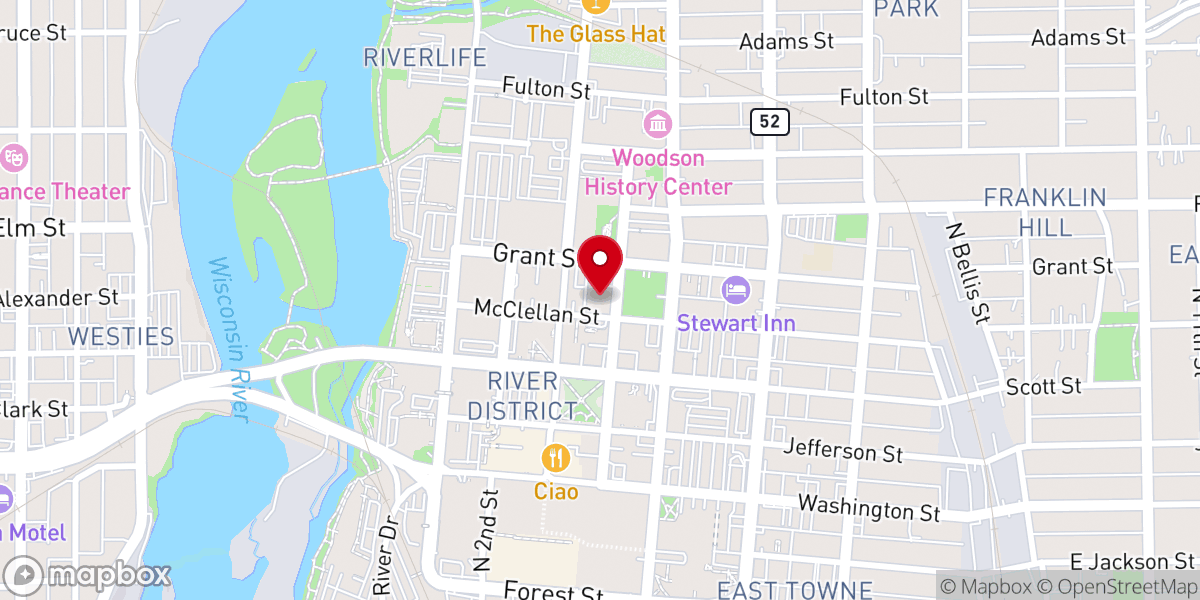 Map showing location of St. John the Baptist Episcopal Church
