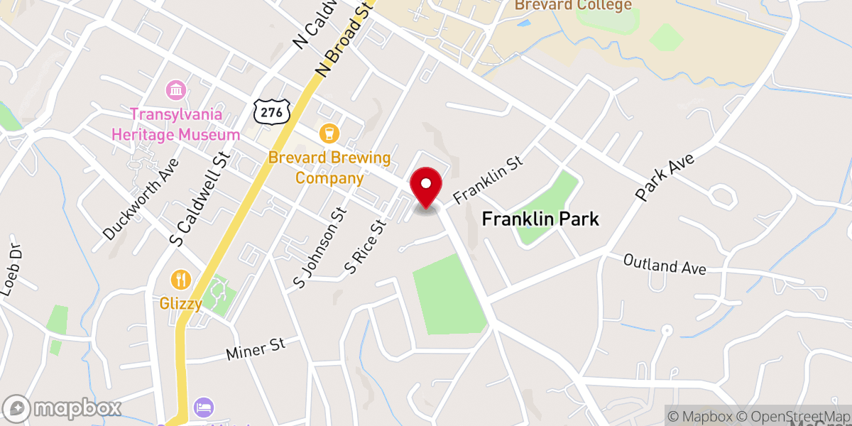 Map showing location of St. Philip's Episcopal Church