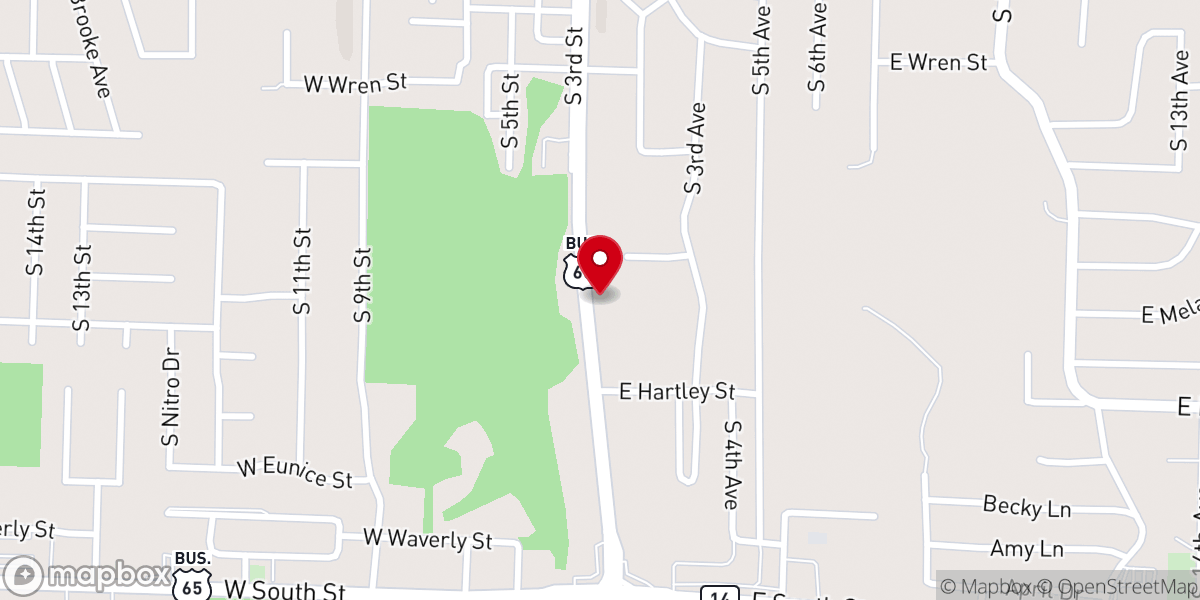 Map showing location of Ozark Church of Christ