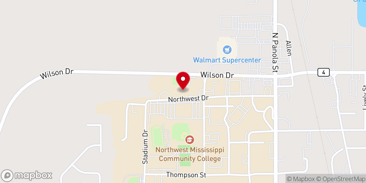 Map showing location of NWCC Baptist Student Union