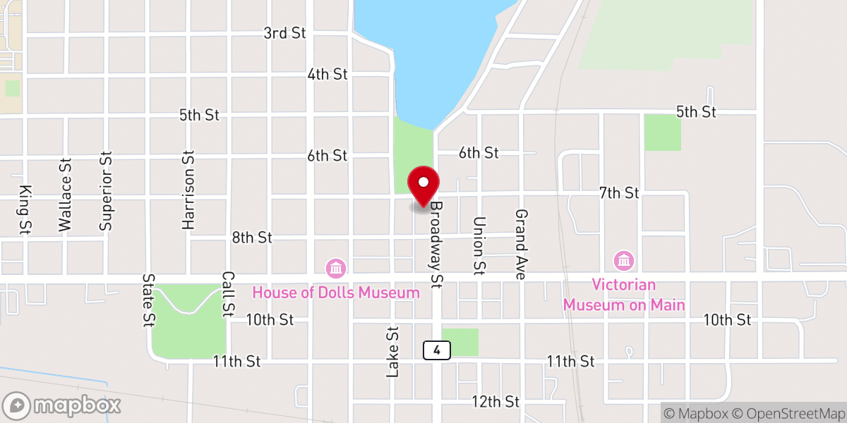 Map showing location of Bethany Lutheran Church