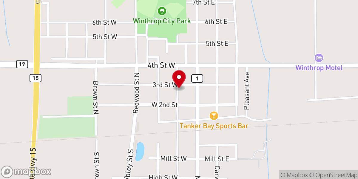Map showing location of Winthrop Covenant Church