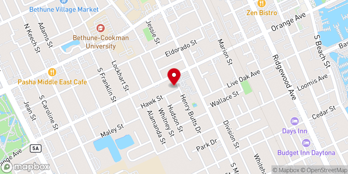 Map showing location of Butts Temple Church of God in Christ