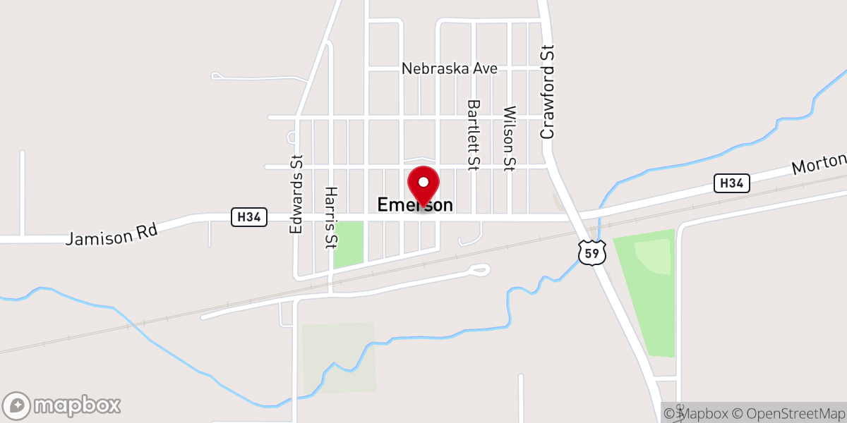 Map showing location of Emerson Community Building