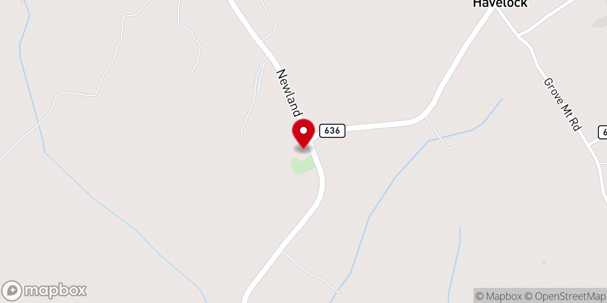 Map showing location of New Zion Baptist Church