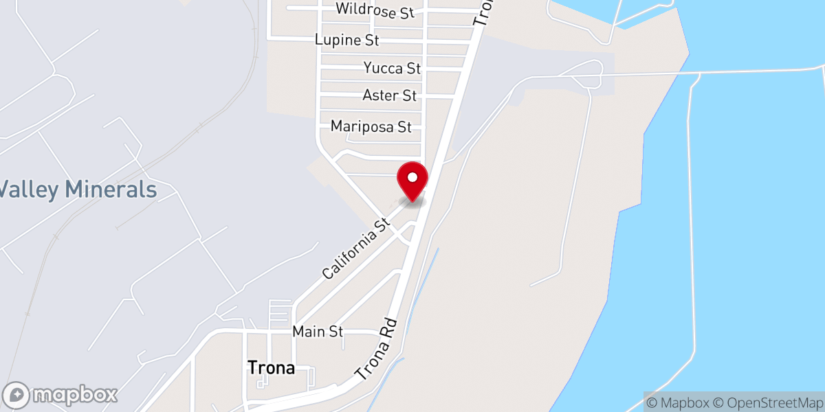Map showing location of Community United Methodist Church of Trona