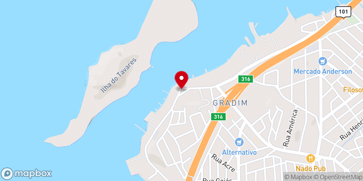 Map showing location of Capela São João Batista do Pontal