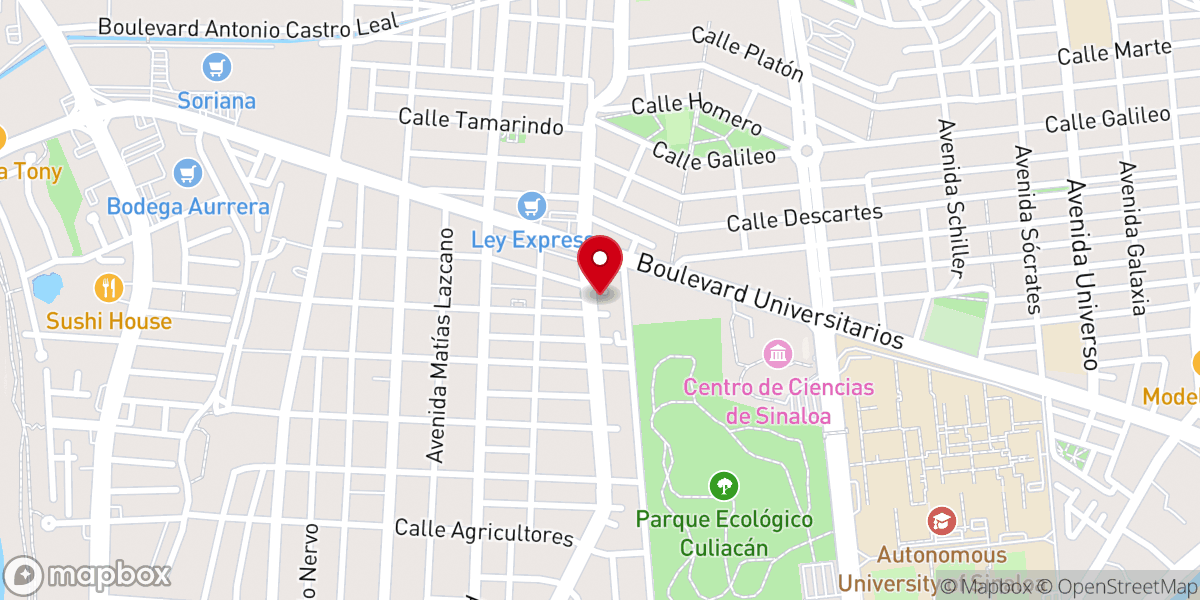 Map showing location of Parroquia Cristo Rey