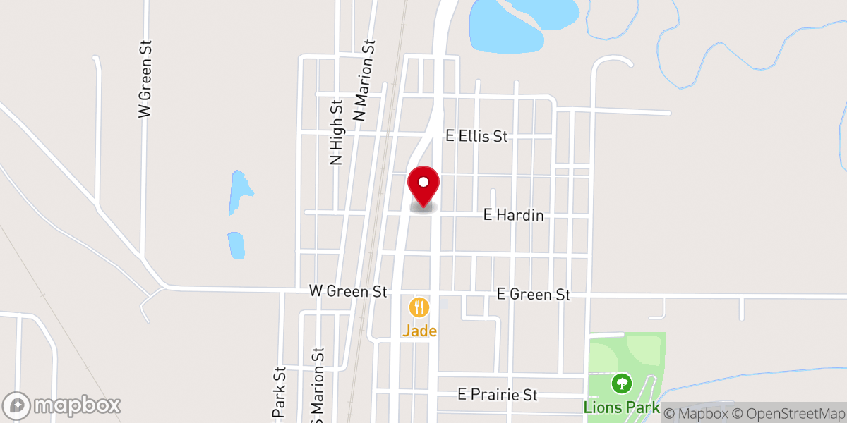 Map showing location of Central City United Methodist Church