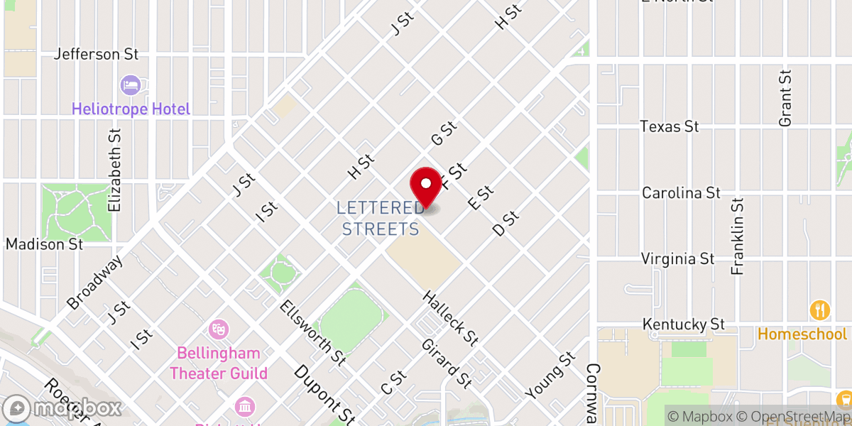 Map showing location of Bellingham Chinese Christian Church (BCCC)