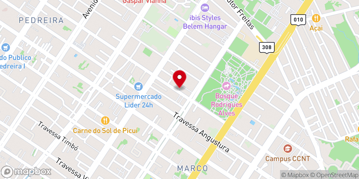 Map showing location of Igreja Batista Reformada de Belém - IBRB
