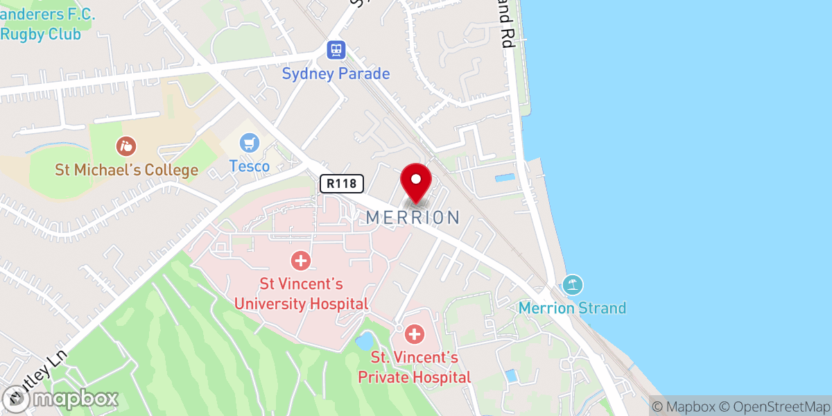 Map showing location of Our Lady Queen of Peace Church