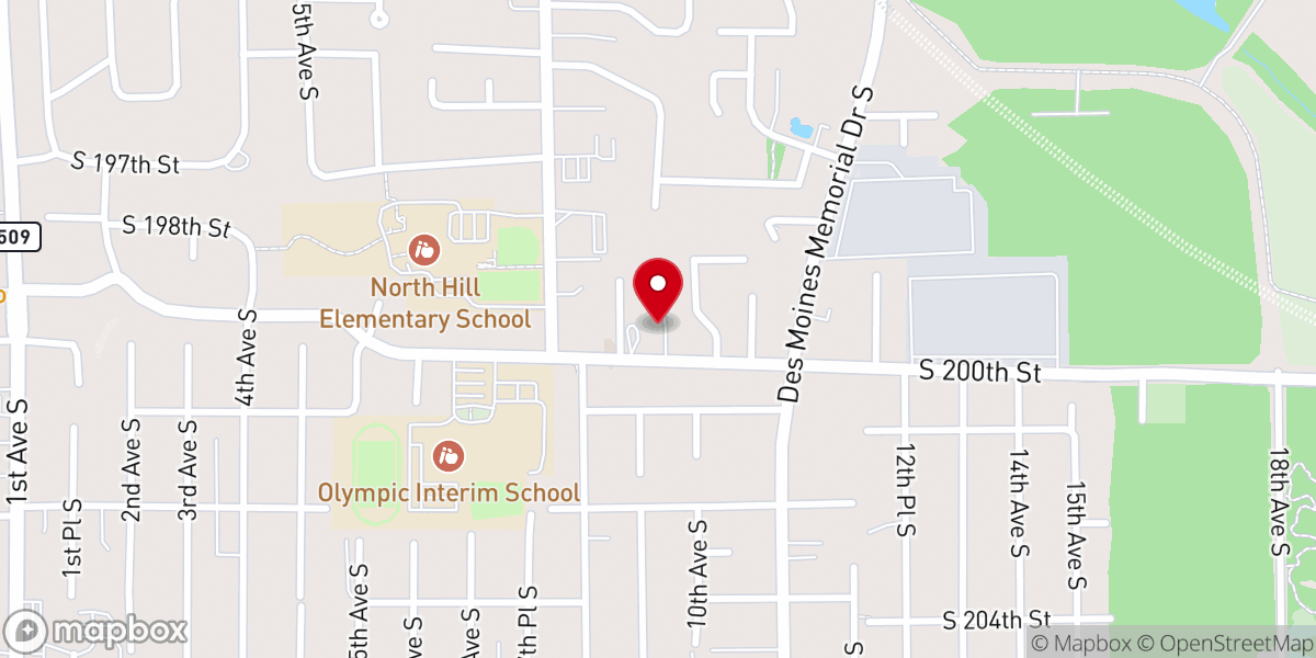 Map showing location of North Hill Christian Church
