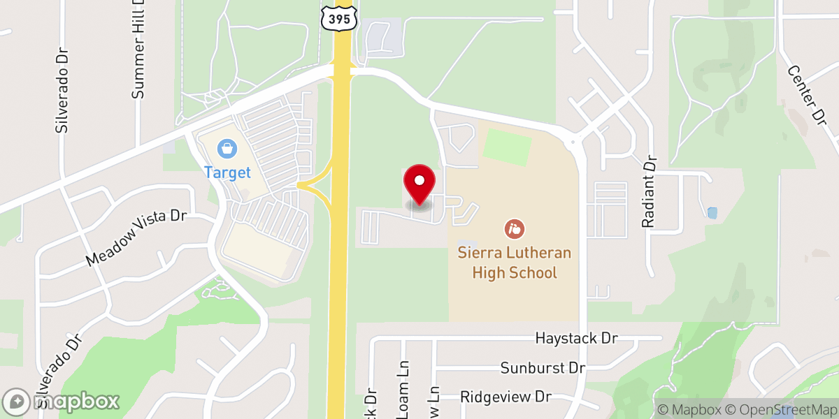 Map showing location of Hilltop Community Church