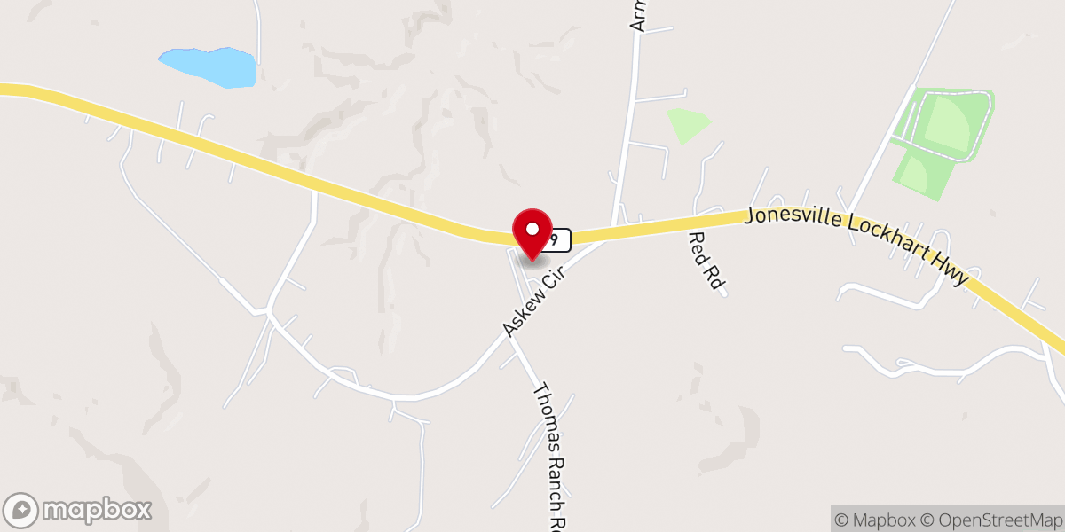 Map showing location of Lockhart Freewill Baptist Church