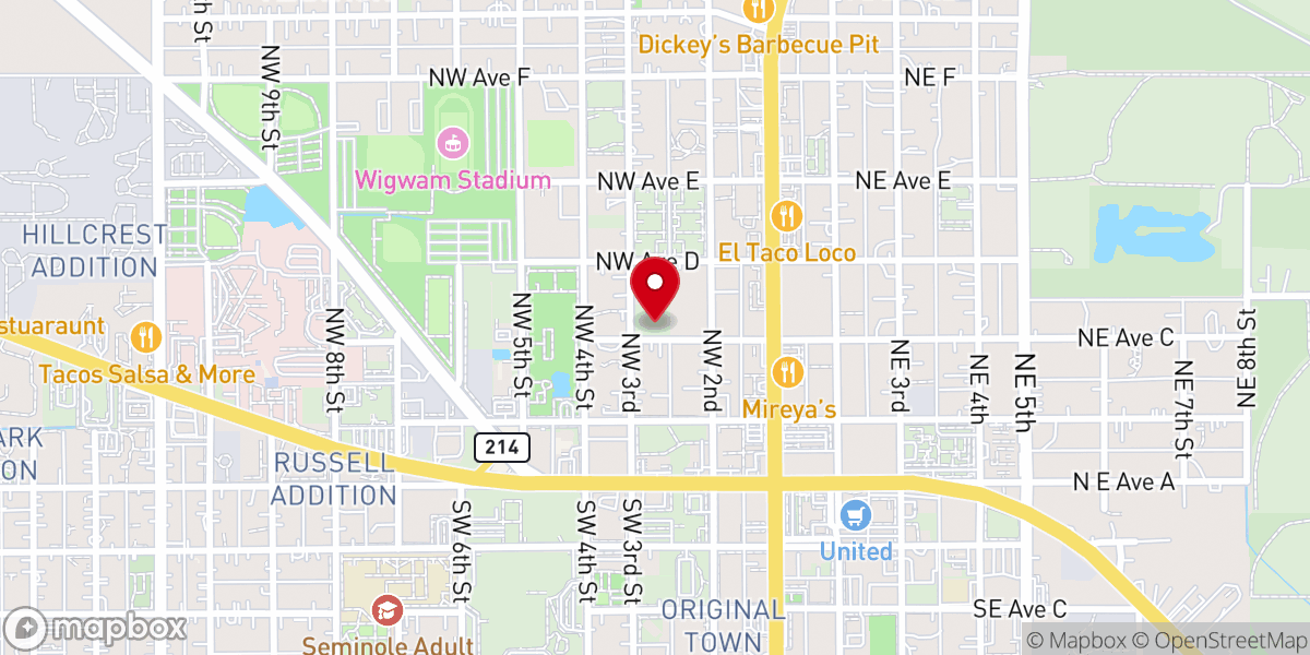 Map showing location of TC Student Center