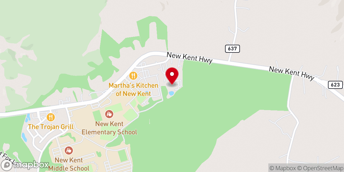 Map showing location of New Kent County Department Of Social Services - Food Pantry