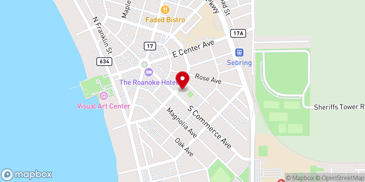 Map showing location of Sebring Church of the Nazarene