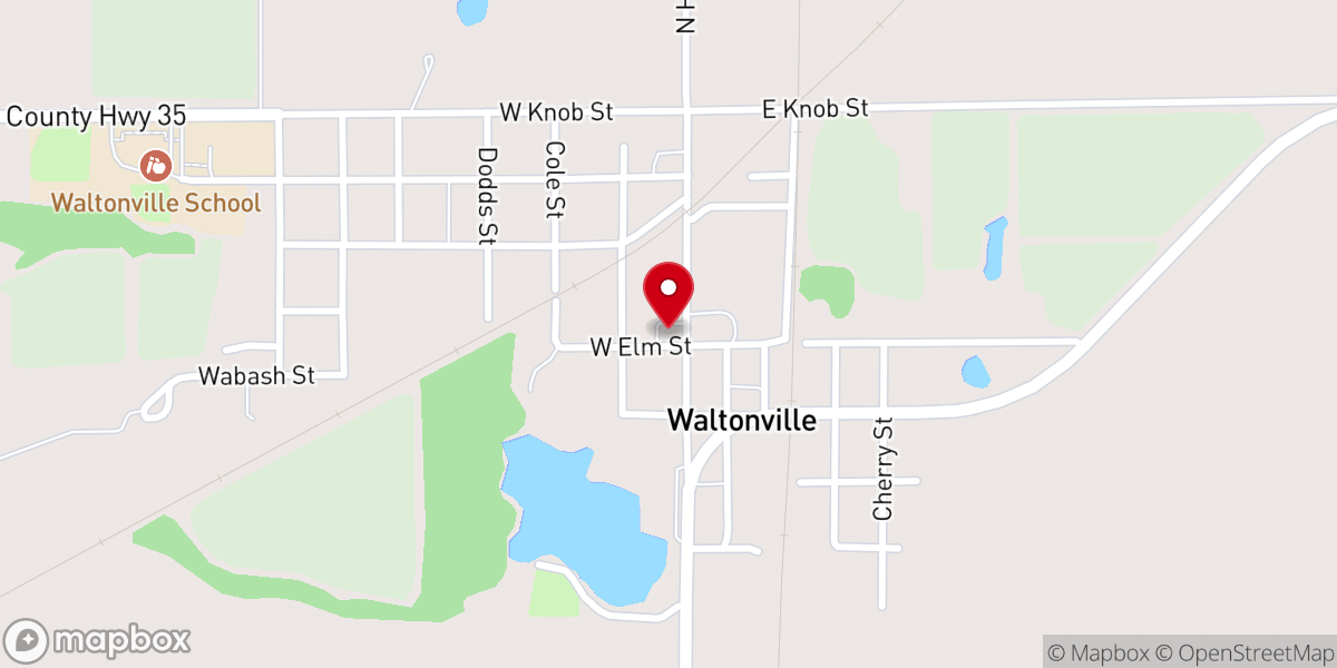 Map showing location of Waltonville Community Church