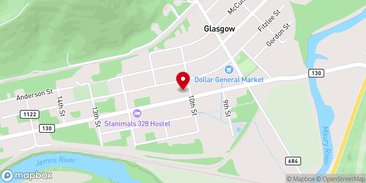 Map showing location of Glasgow Baptist Church