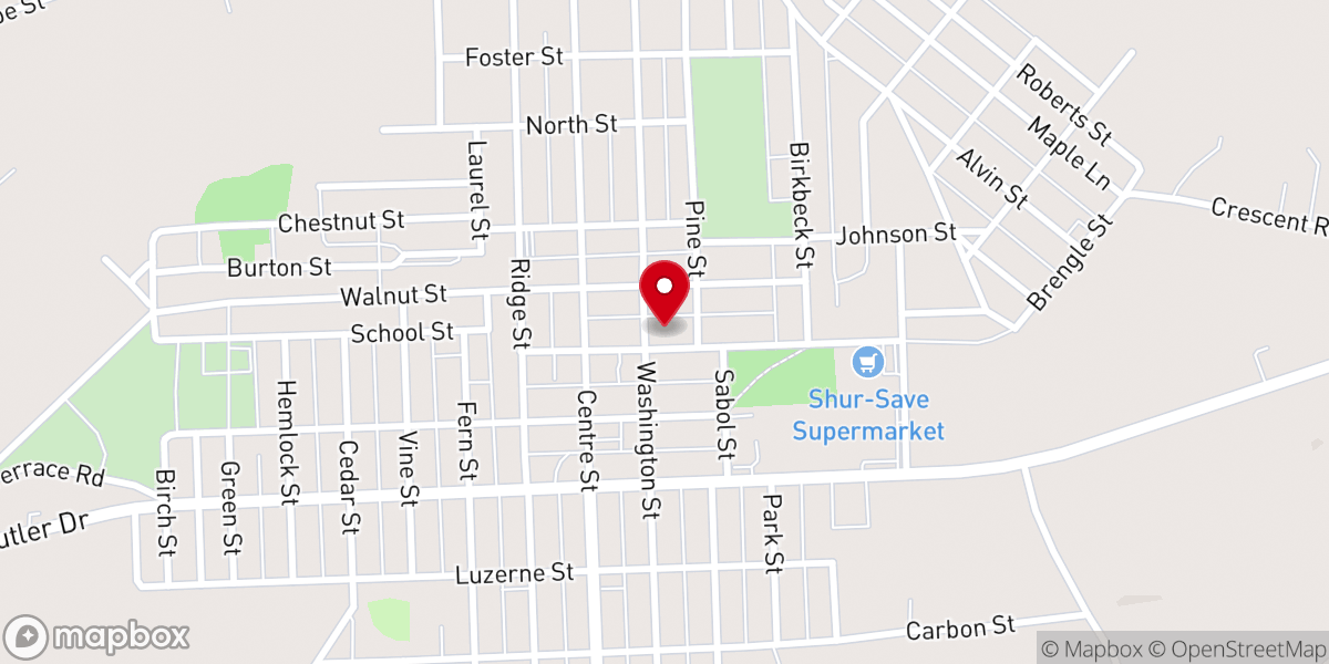 Map showing location of Freeland Presbyterian Church