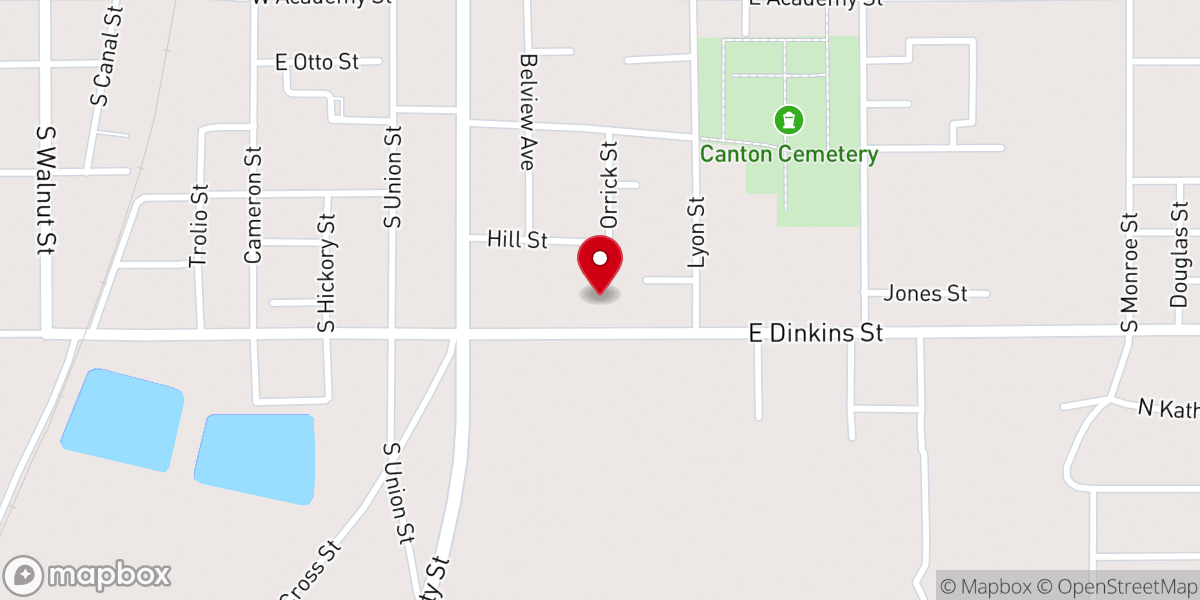 Map showing location of South Liberty Baptist Church