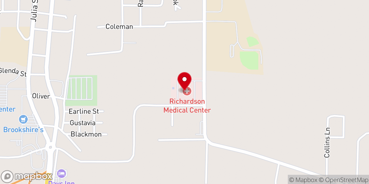Map showing location of Richardson Medical Center