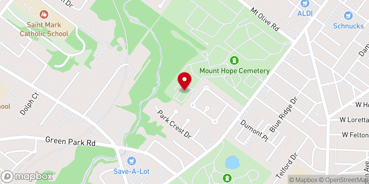 Map showing location of Bethesda Evangelical Church