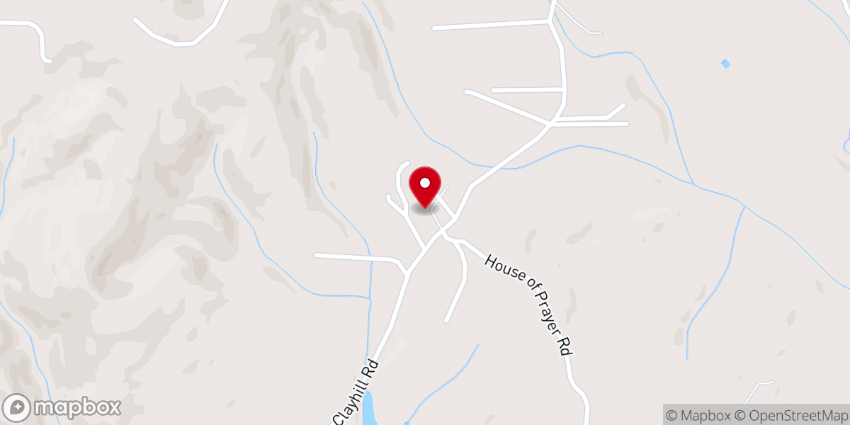 Map showing location of Clay Hill Church