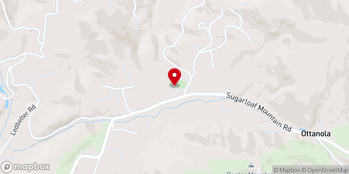 Map showing location of Mountain Home Baptist Church