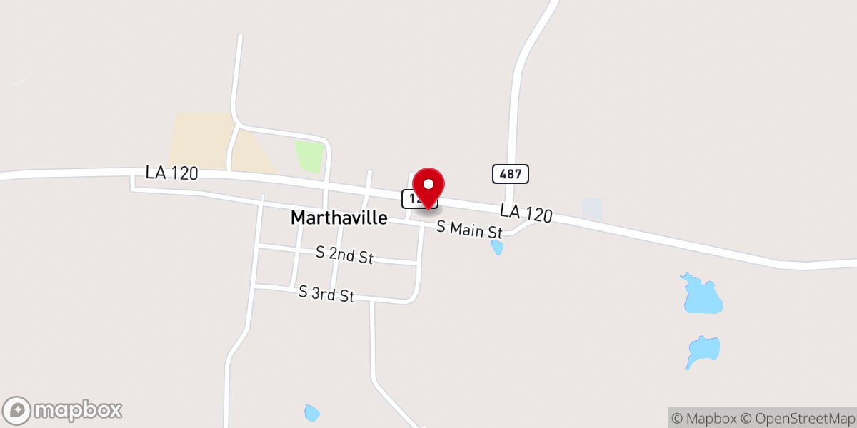 Map showing location of First Baptist Church Marthaville