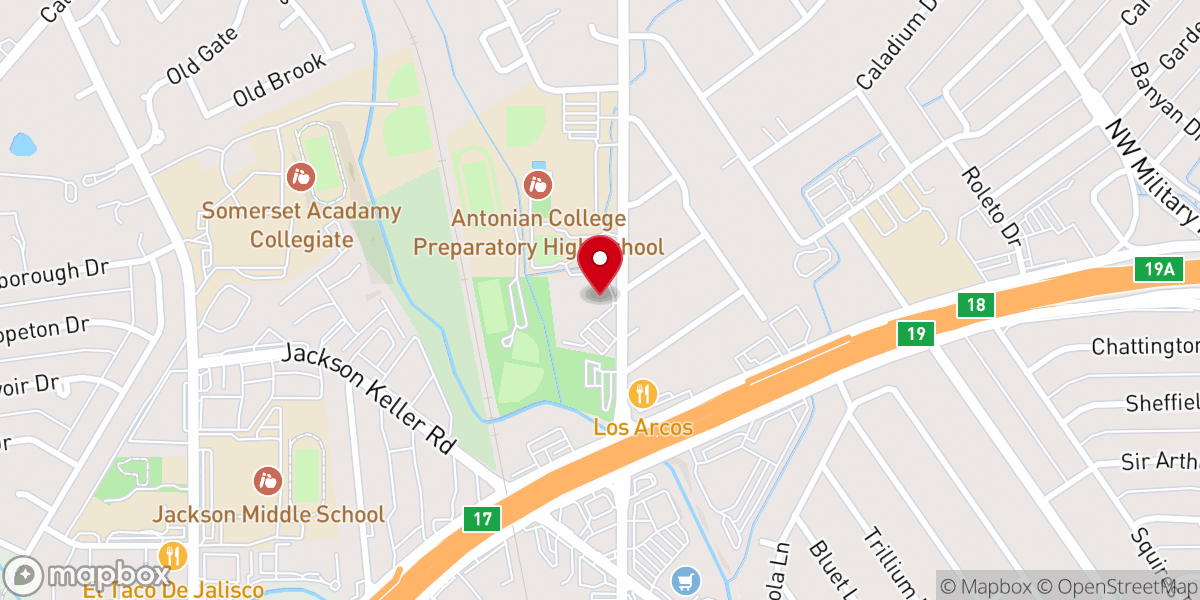Map showing location of Castle Hills Christian Church