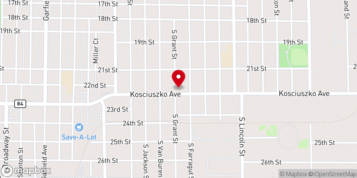Map showing location of St Stanislaus Parish