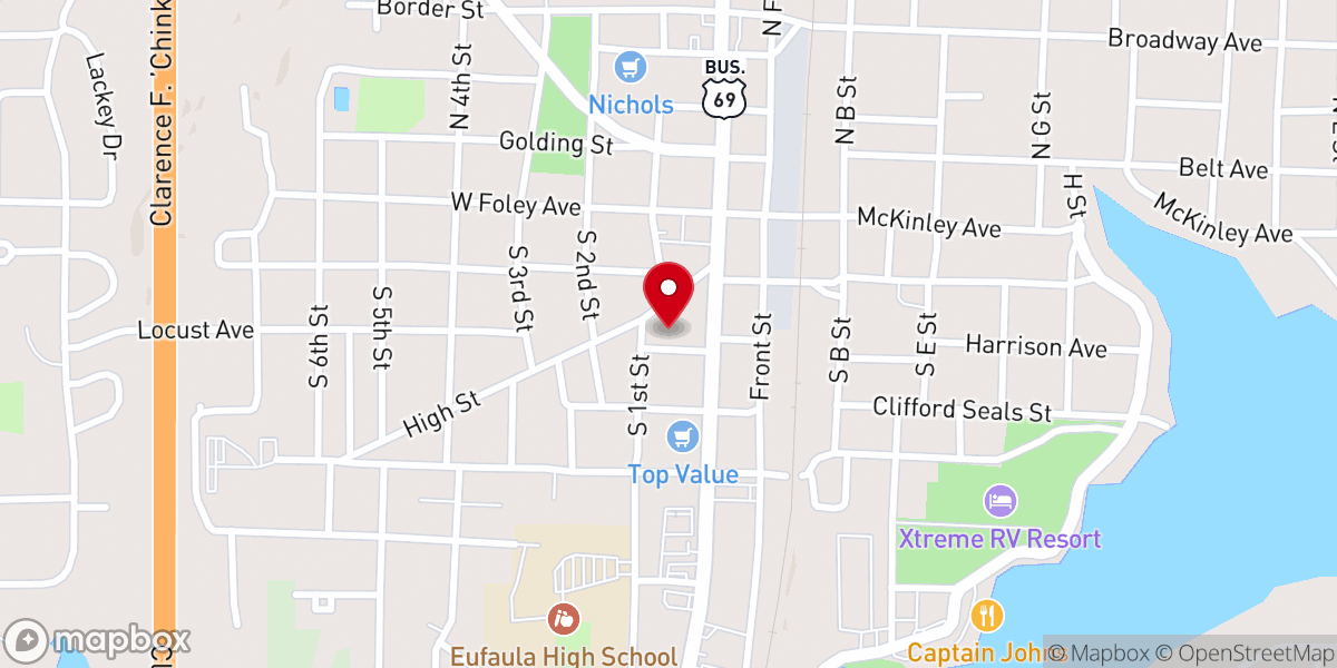 Map showing location of Community Center