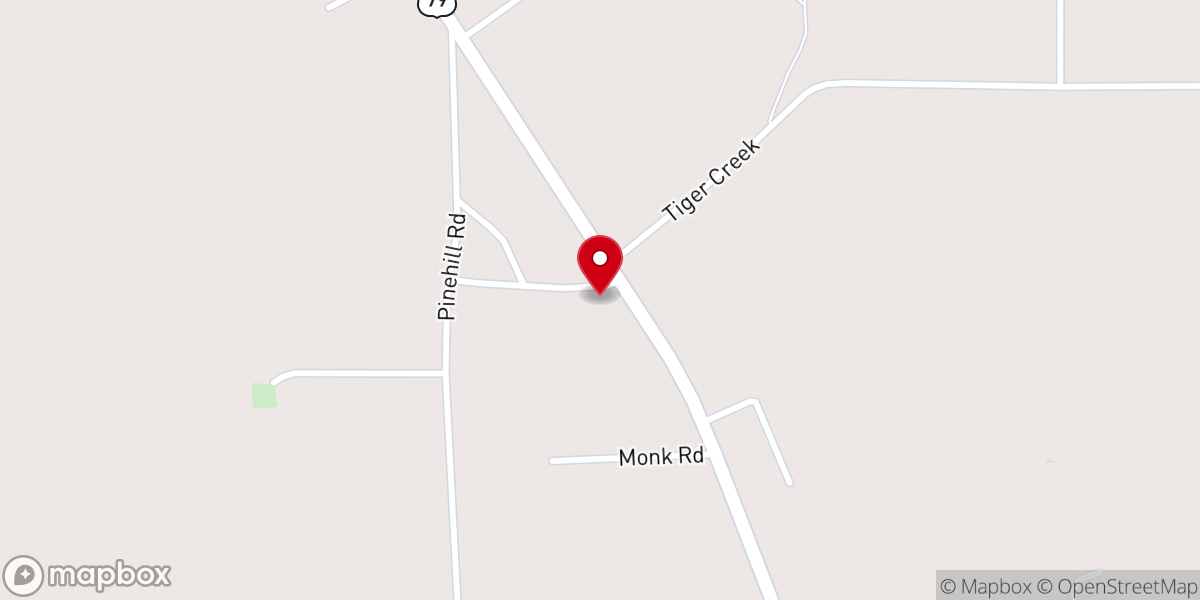 Map showing location of Pine Hill CME Church