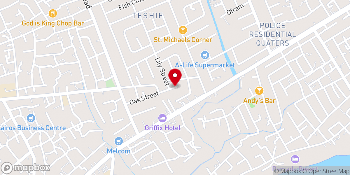 Map showing location of Anglican Church of Ghana - National Secretariat