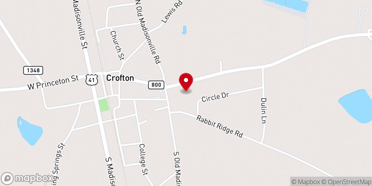 Map showing location of Princeton Street Baptist Church
