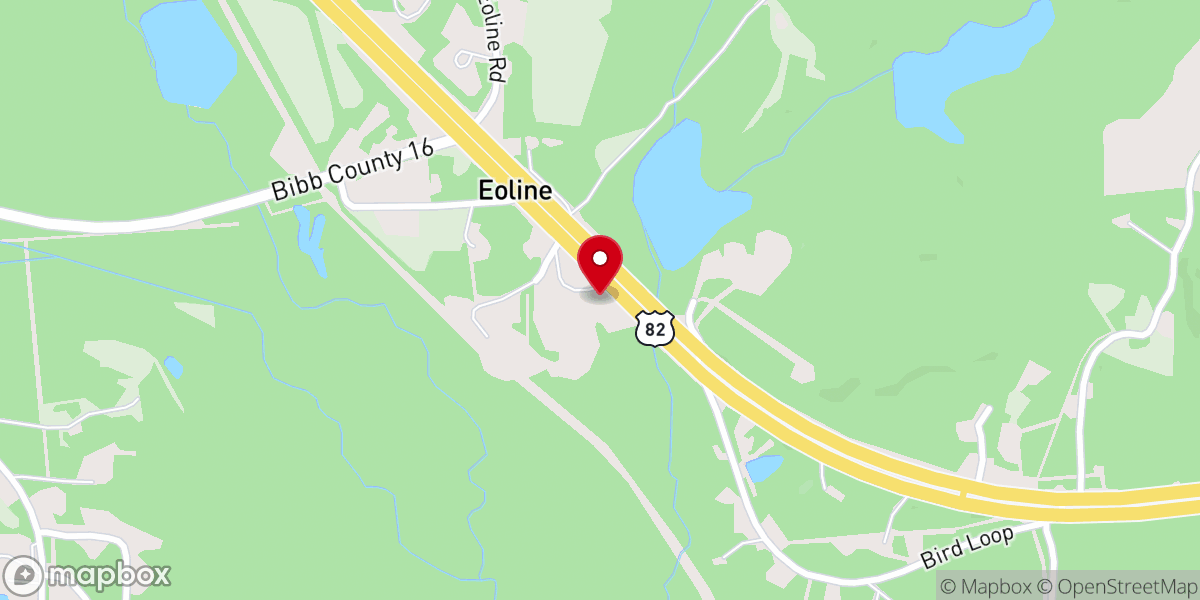 Map showing location of Eoline Baptist Church