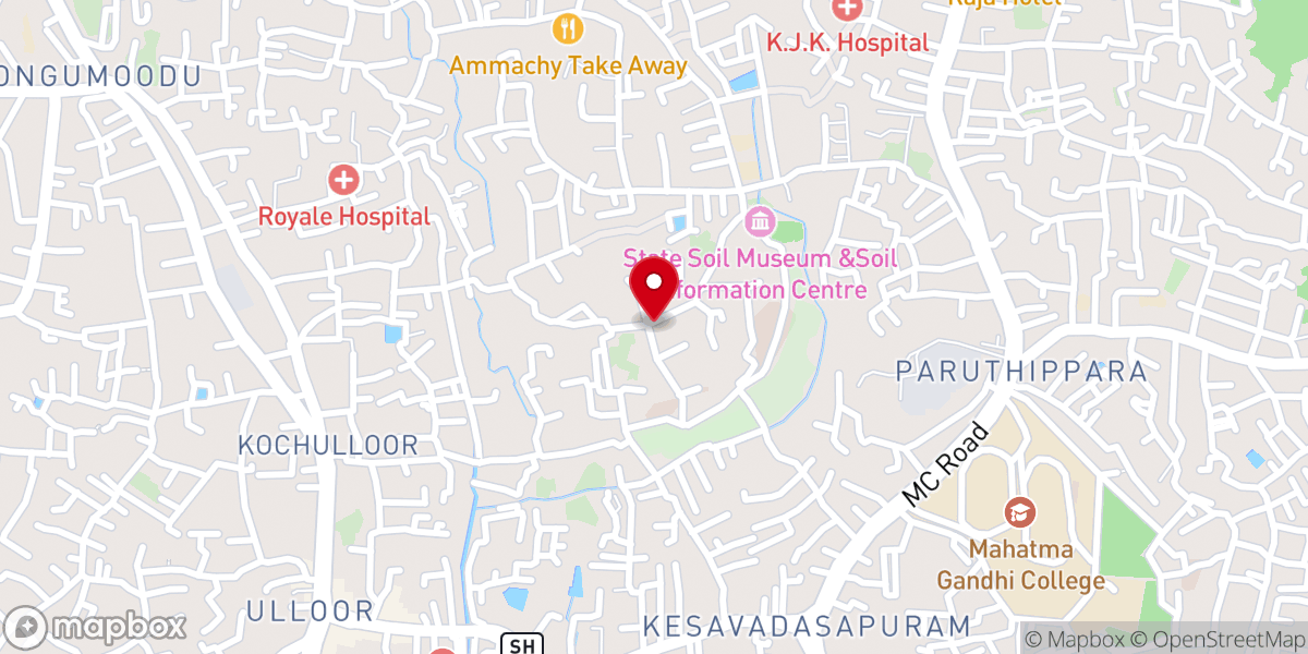 Map showing location of Nithya Sahayamatha Latin Catholic Latin Church