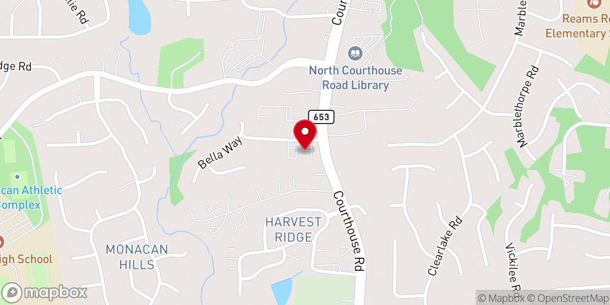 Map showing location of Courthouse Road Seventh-Day Adventist Church
