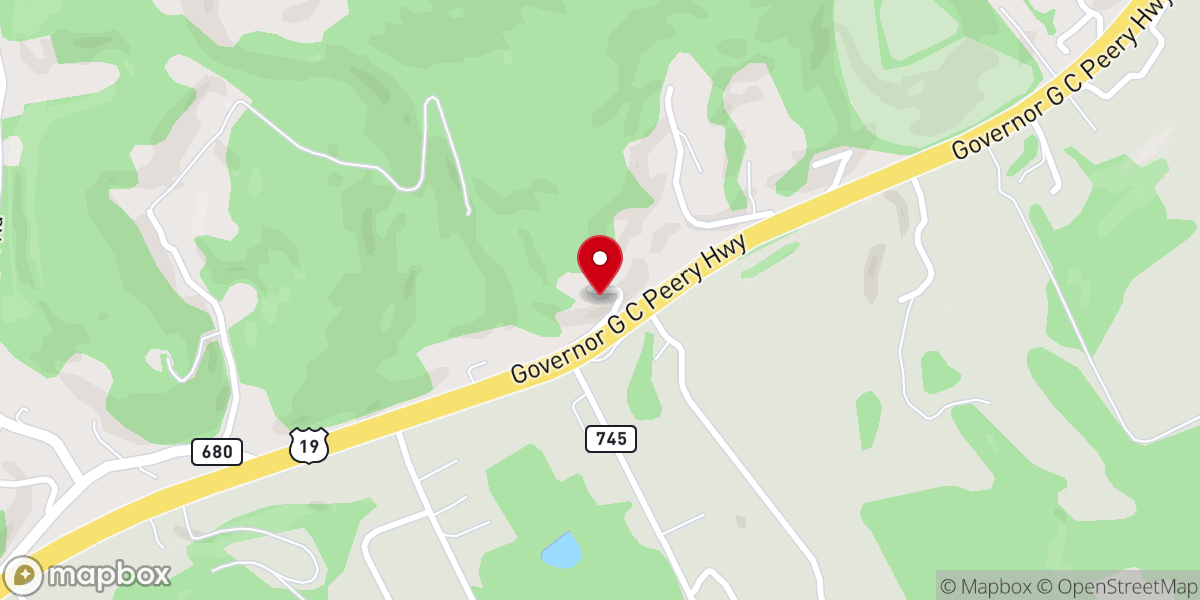 Map showing location of Springville Christian Church