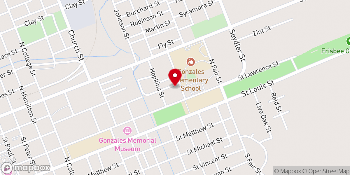 Map showing location of Gonzales Full Gospel Church