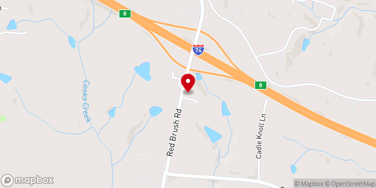 Map showing location of Union Hill Friends Church