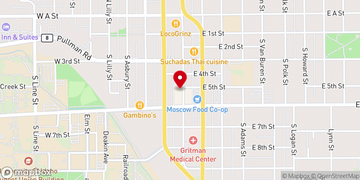 Map showing location of Humble Burger
