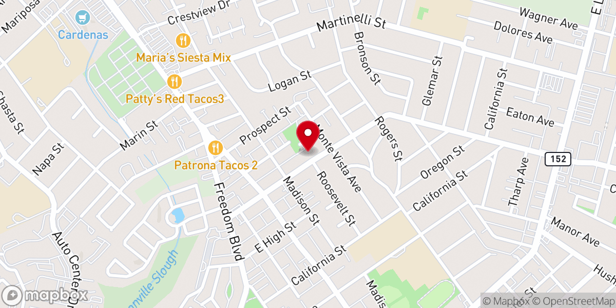 Map showing location of Iglesia Metodista Unida de Pajaro
