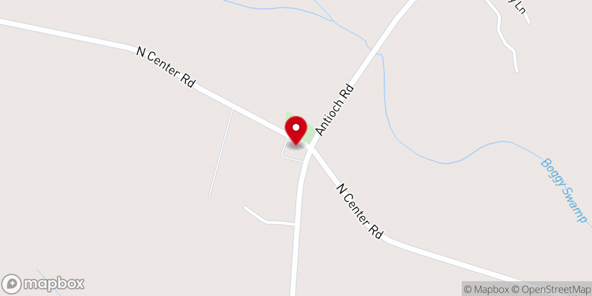 Map showing location of New Providence Baptist Church