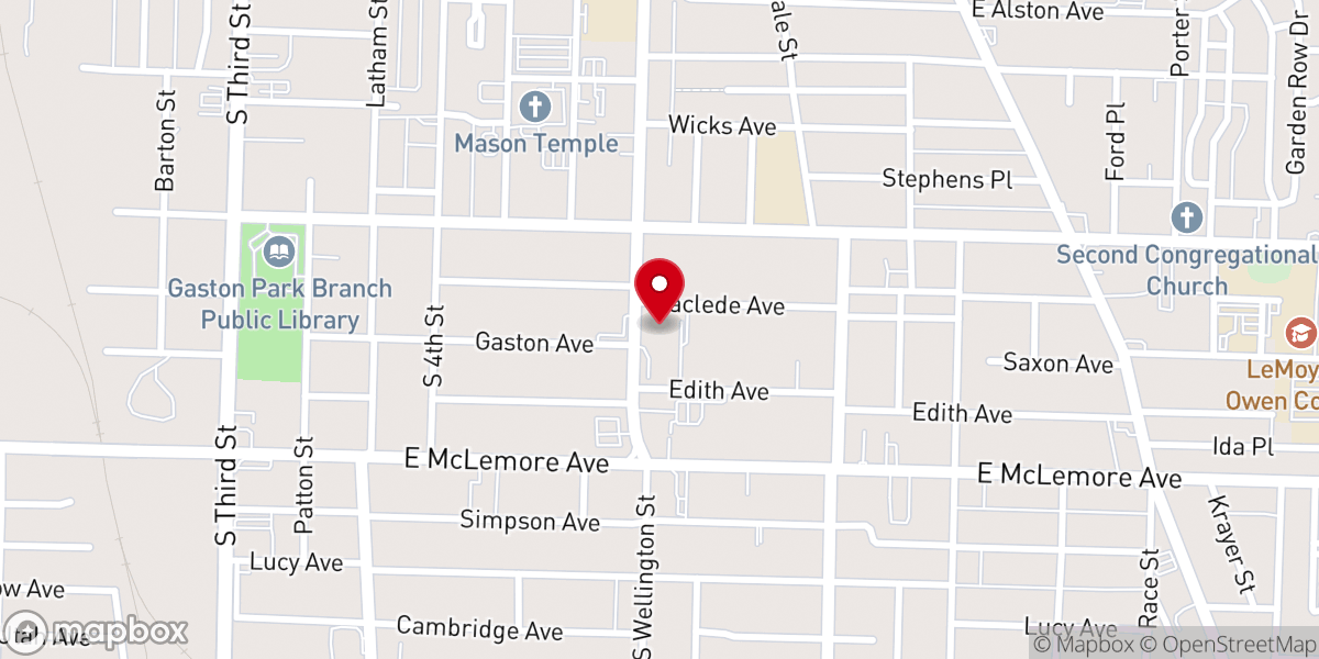 Map showing location of Greater Mt. Moriah Missionary Baptist Church