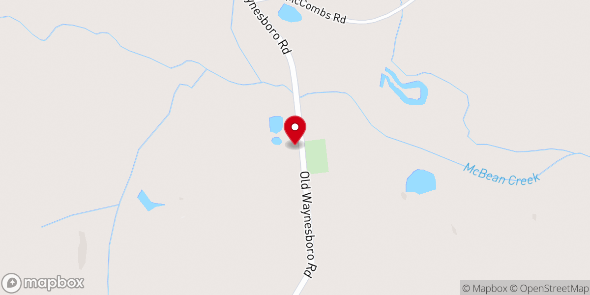 Map showing location of Palmer Grove Baptist Church